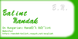 balint mandak business card